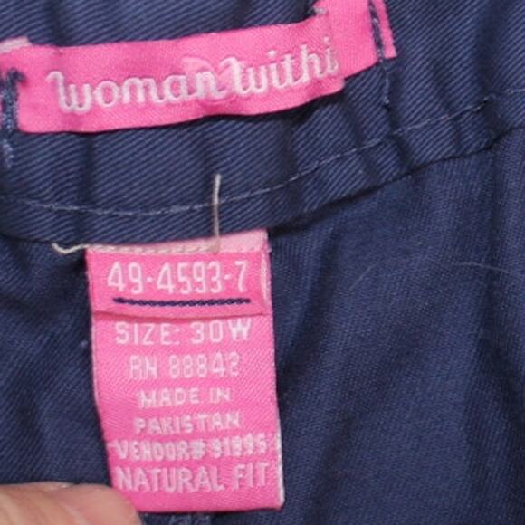 Woman Within NWT, Blue Button/Zip Pants Size 30W - Picture 5 of 5